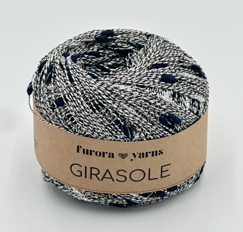 Włóczka GIRASOLE bawełna wiskoza  50g granat
