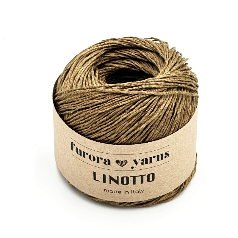 Włóczka len 100% LINOTTO złoty brąz