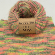 Włóczka wełna z alpaką LIFE ALPA print 50g neonowy całus