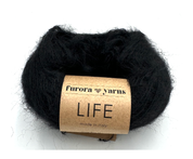 Włóczka wełna z alpaką i moher LIFE czarny 50g