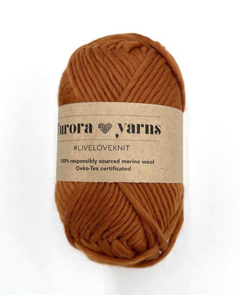 WEŁNA MERINO 100% MERRA rdza 100g