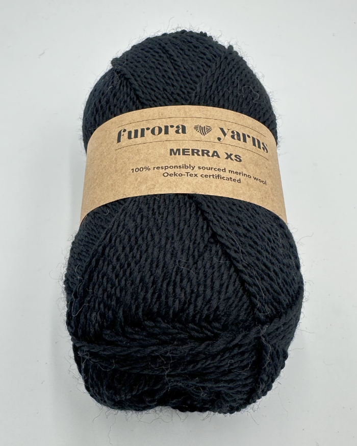 WEŁNA MERINO 100% MERRA XS głeboki czarny 50g