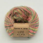 Włóczka wełna z alpaką LIFE ALPA print 50g neonowy całus