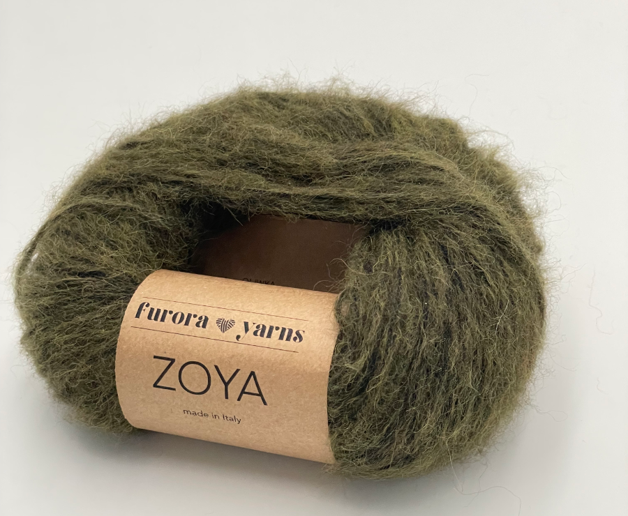 Włóczka merino, baby alpaka, bawełna ZOYA  50g oliwka