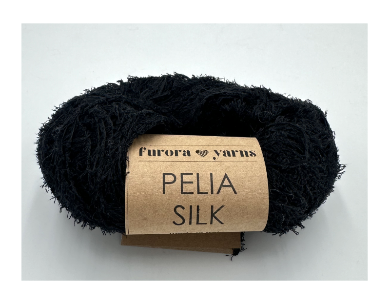 Włóczka wełna jedwab PELIA SILK czarny 50g