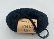 Włóczka wełna jedwab PELIA SILK czarny 50g