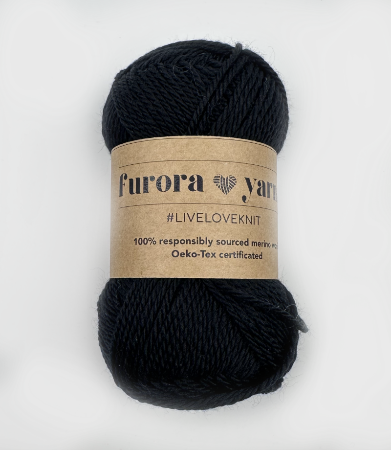 WEŁNA MERINO 100% MERRA SLIM głęboki czarny 50g