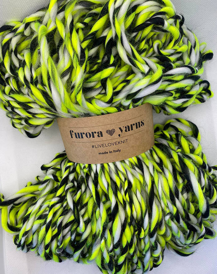 Wełna merino 100% FLUO ŻÓŁTY 100g