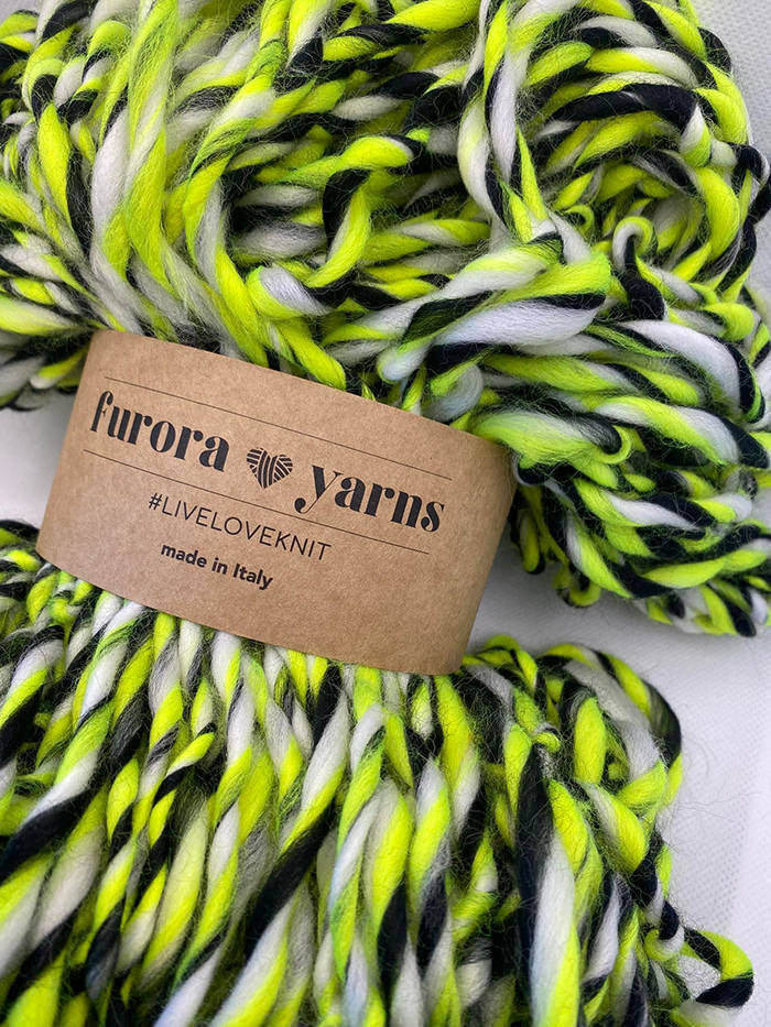 Wełna merino 100% FLUO ŻÓŁTY 100g