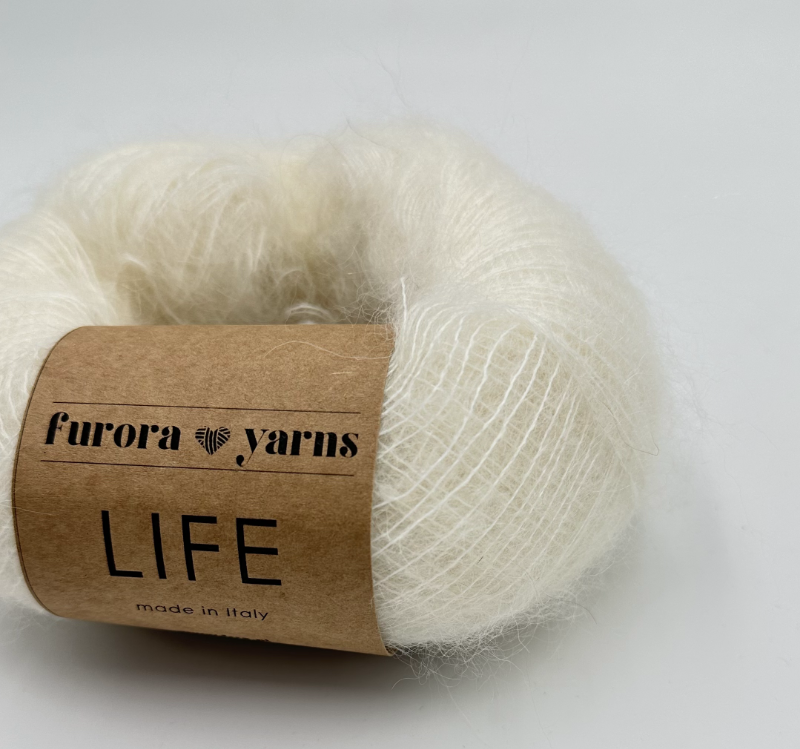 Włóczka wełna z alpaką i moherem LIFE natura 50g