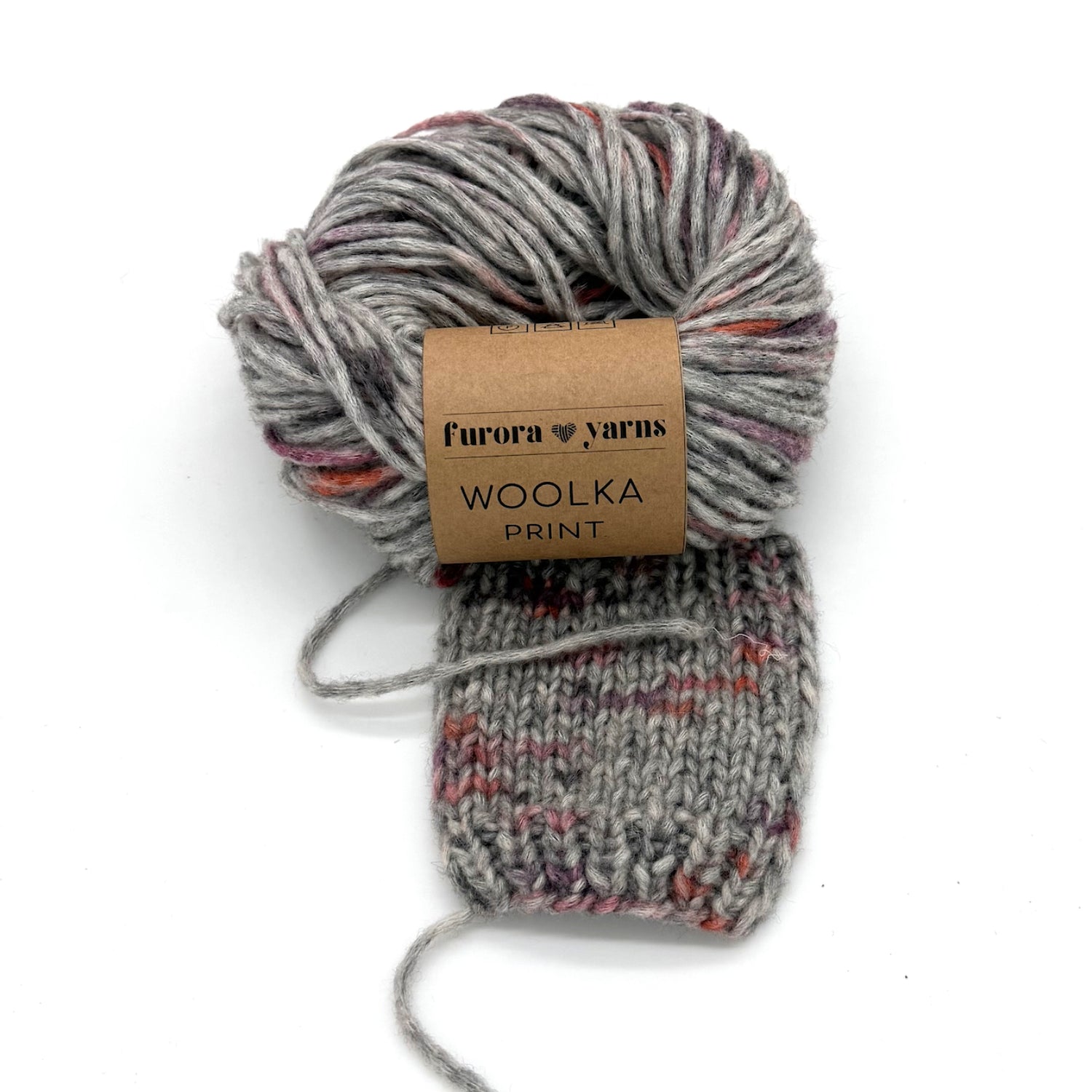 WEŁNA WOOLKA PRINT szary 50g