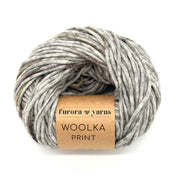 WEŁNA WOOLKA PRINT ciemny szary 50g