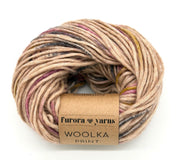 WEŁNA WOOLKA PRINT ciemny beż 50g