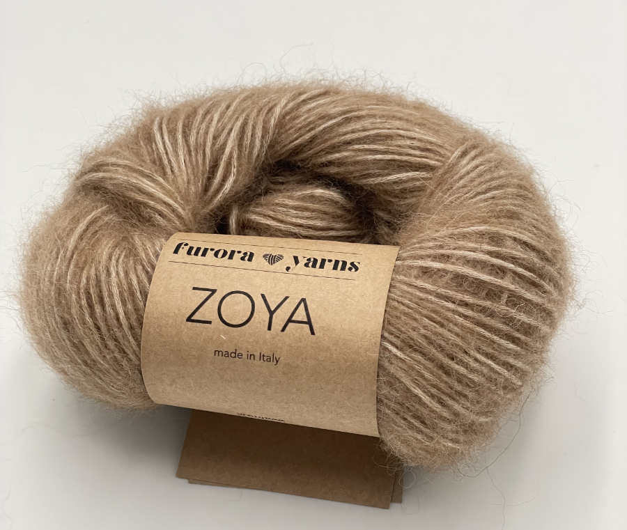 Włóczka merino, baby alpaka, bawełna ZOYA  50g karmel