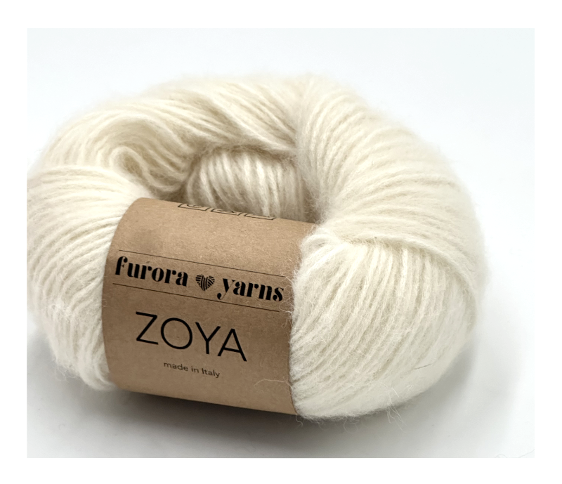 Włóczka merino, baby alpaka, bawełna ZOYA  50g natura