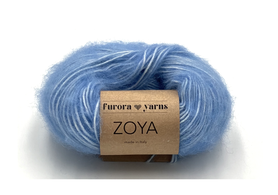 Włóczka merino, baby alpaka, bawełna ZOYA  50g niebo