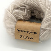 Włóczka merino, baby alpaka, bawełna ZOYA  50g zimne kakao